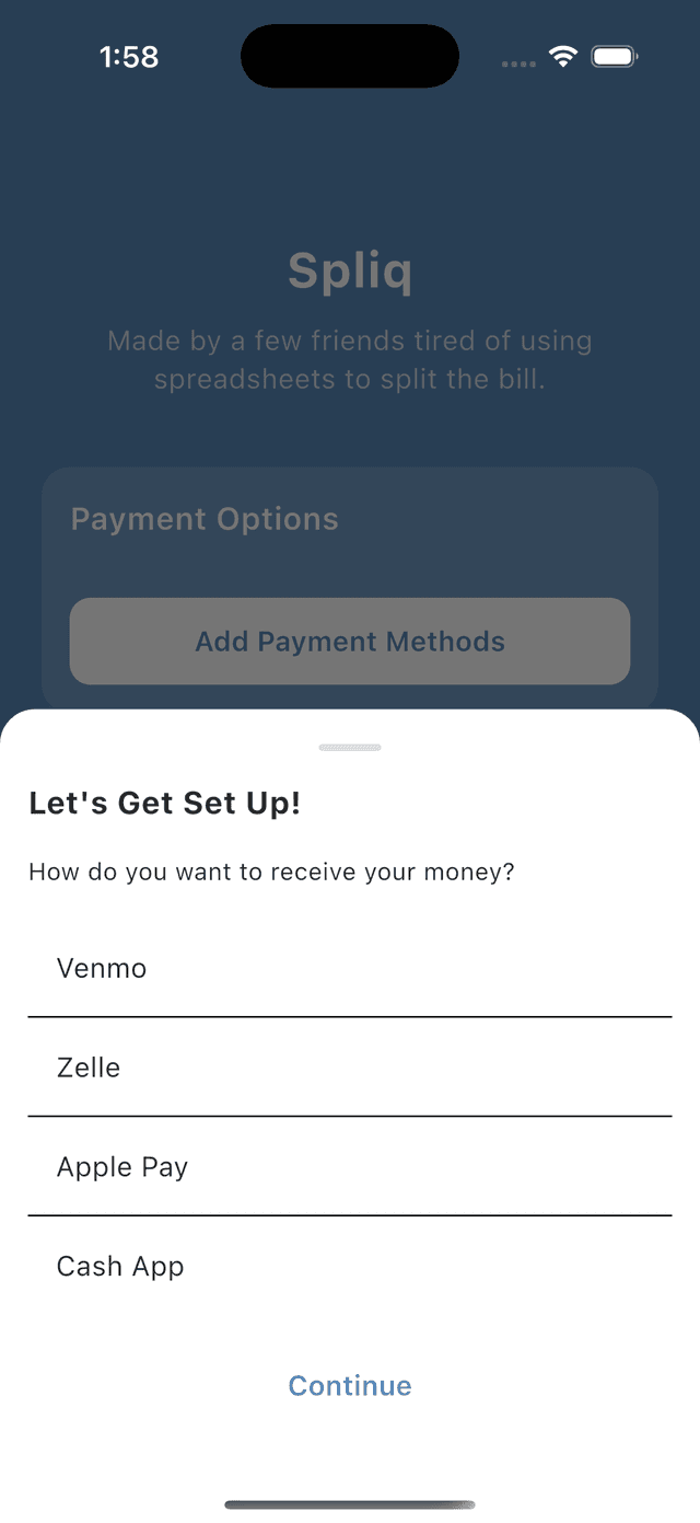 Spliq App Setup